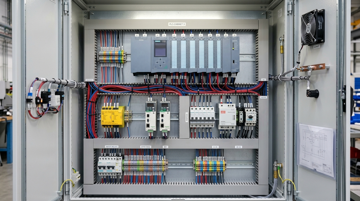 Interior Panel Kontrol Listrik MCC Inverter Schneider dan PLC Siemens Sayuswa