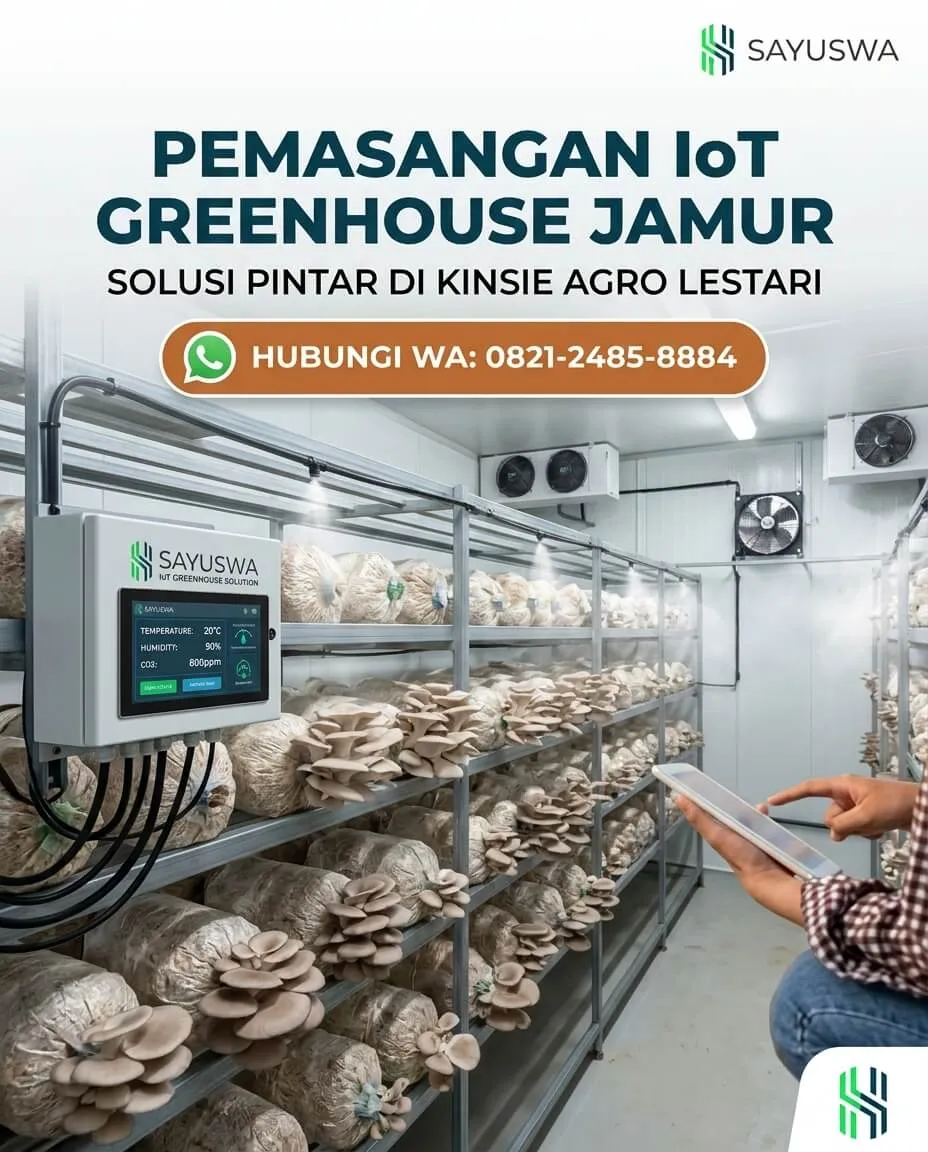Pemasangan Sistem IoT Green House Budidaya Jamur