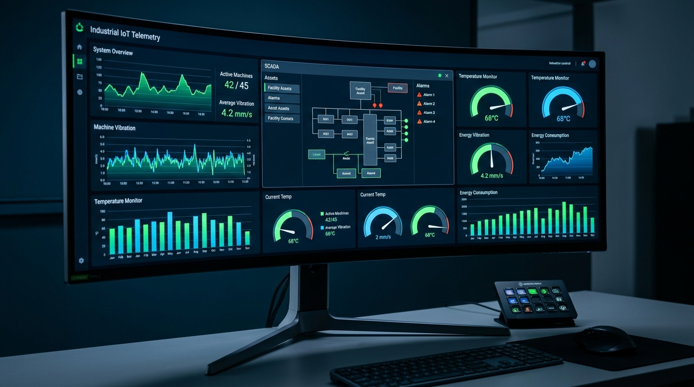 Industrial IoT Telemetry Dashboard Mockup Sayuswa